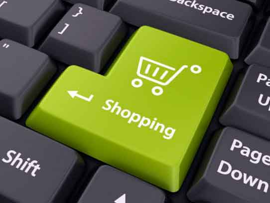 Imagen de botón con ilustracion de compra online en la tecla enter